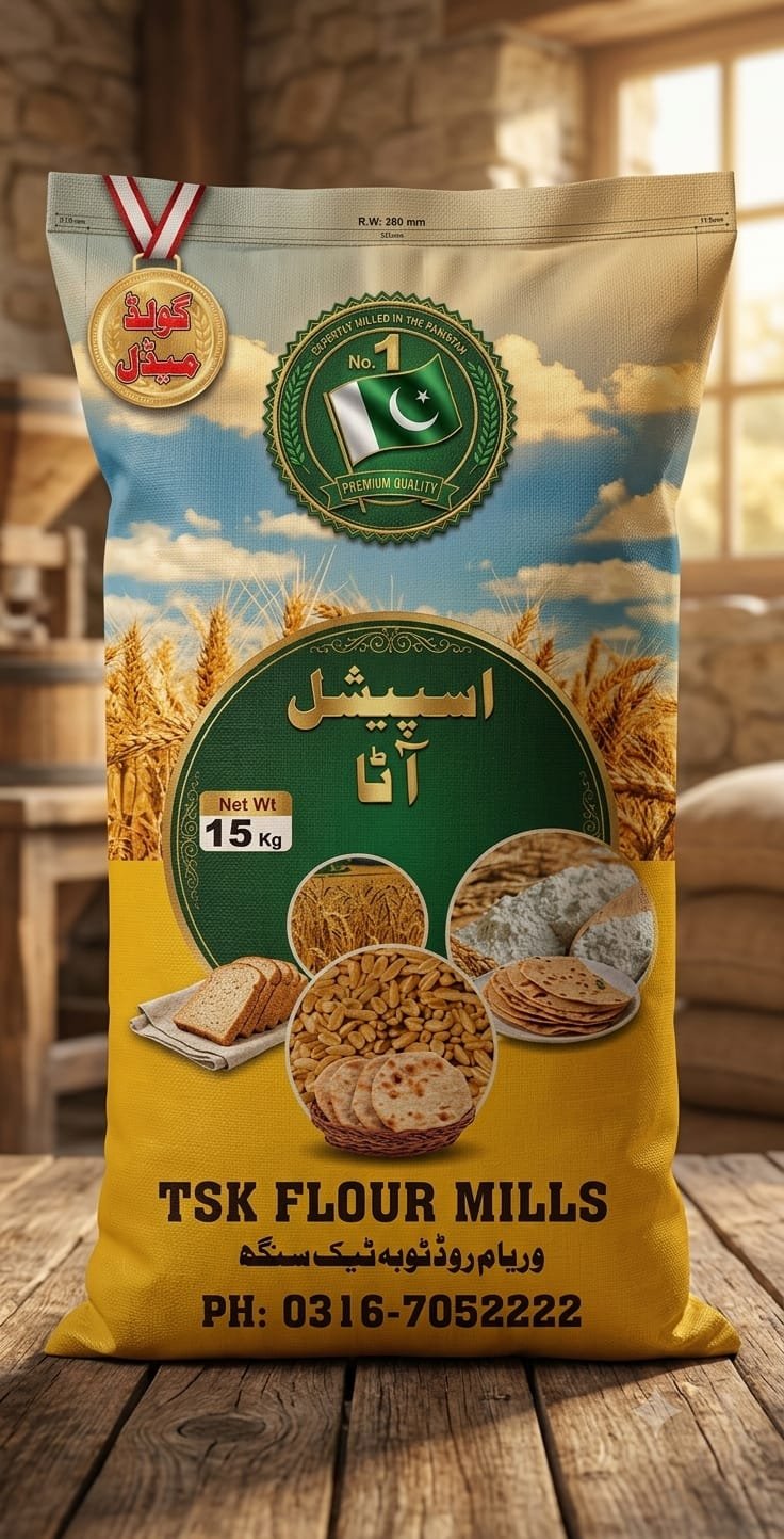 TSK Flour Mills premium 15 kilogram atta bag